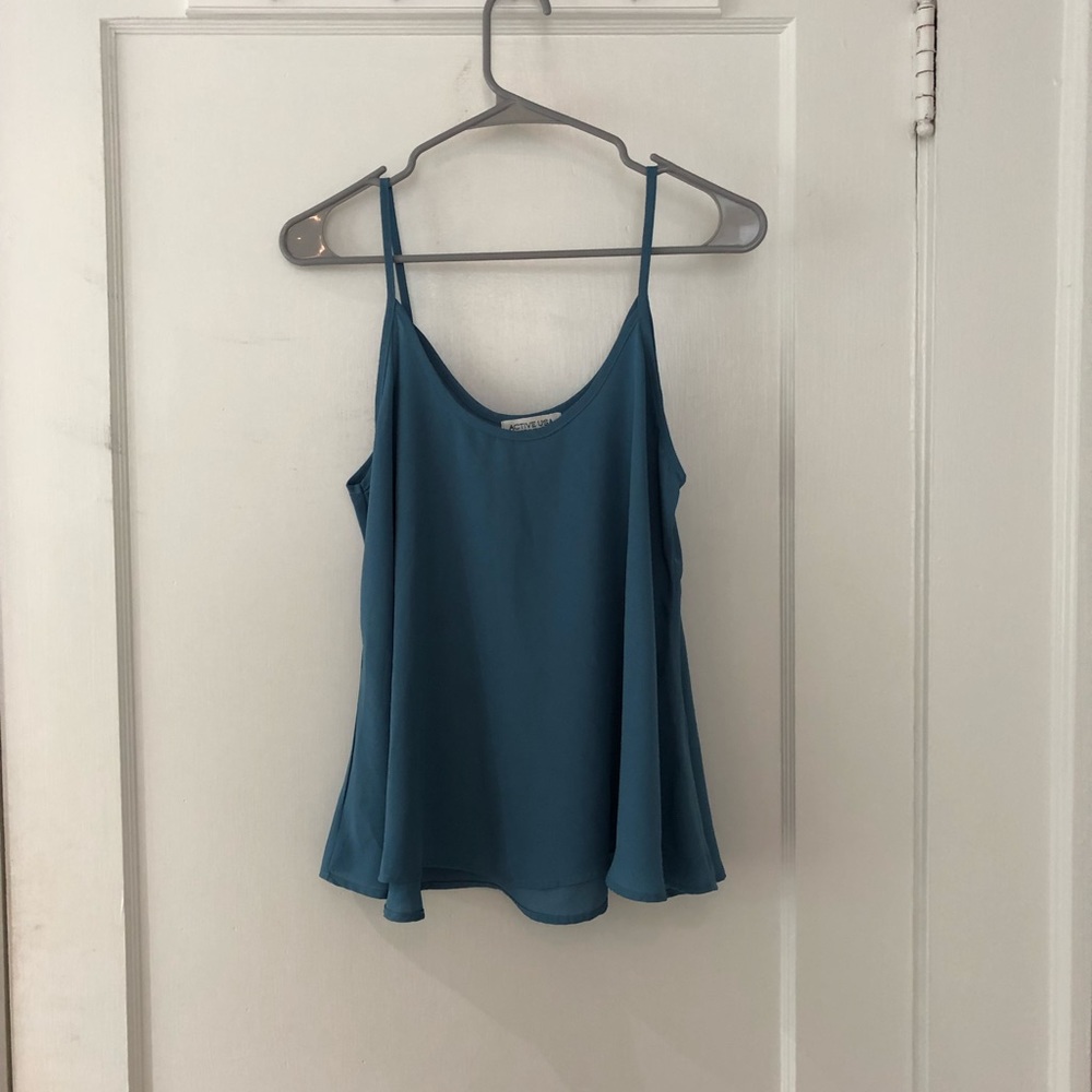 Active USA chiffon spaghetti strap top